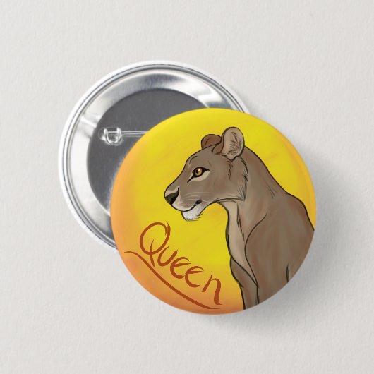Queen Lioness Ronde Button 5,7 Cm (Voorkant /achterkant)