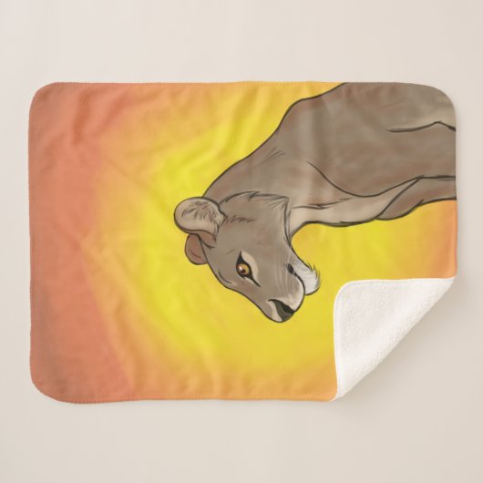 Queen Lioness Sherpa Deken (Voorkant (horizontaal))