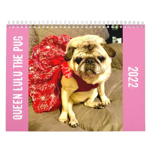 Queen Lulu the Pug 2022 Agenda Kalender (Hoes)