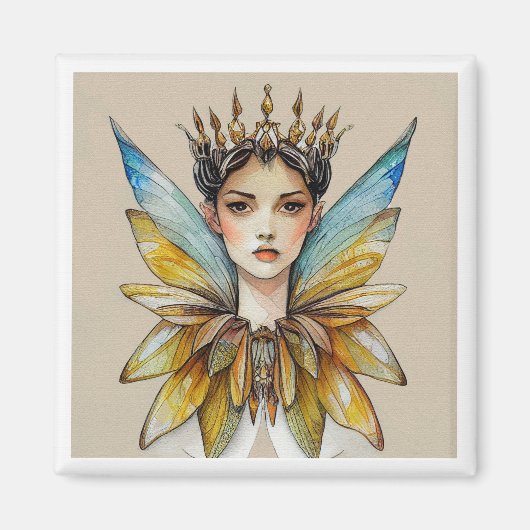 Queen Maeve - Fairy Waterverf Painting Magneet (Voorkant)