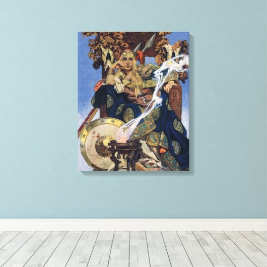 Queen Maeve Warrior Princess Fantasy Art Canvas Afdruk (Insitu (Houten vloer))