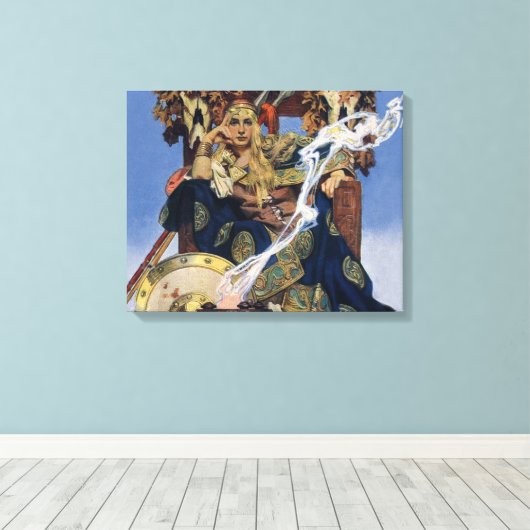 Queen Maeve Warrior Princess Fantasy Art Canvas Afdruk (Insitu (Houten vloer))