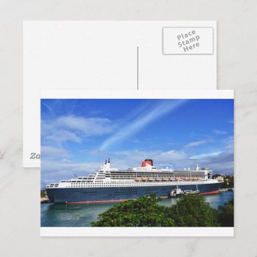 Queen Mary 2 Cruise Ship Briefkaart (Voorkant / Achterkant)
