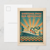 Queen Mary Cunard Lines Retro Briefkaart (Voorkant / Achterkant)