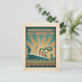 Queen Mary Cunard Lines Retro Briefkaart (Staand voorkant)