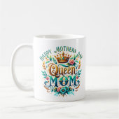 Queen Mom Floral Retro Typografie Koffiemok (Links)