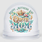 Queen Mom Floral Retro Typografie Sneeuwbol (Voorkant)