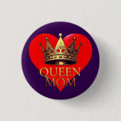 QUEEN MOM RONDE BUTTON 3,2 CM (Voorkant)