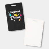 Queen Nail Artist Badge (Voor- en achterkant)
