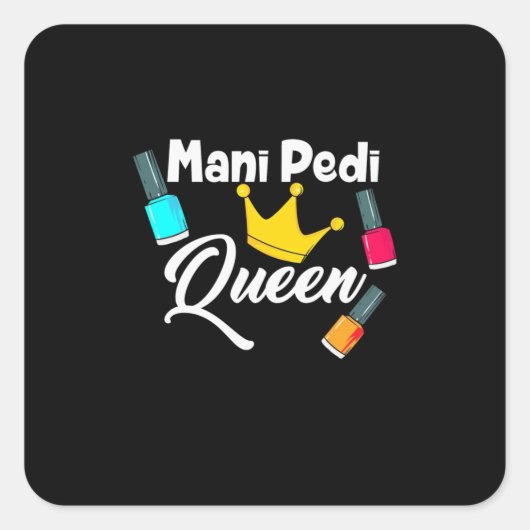 Queen Nail Artist Vierkante Sticker (Voorkant)