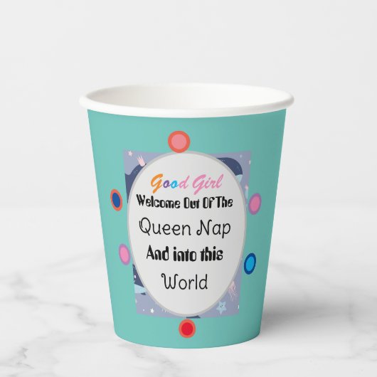 Queen Nap Baby shower uitnodiging Papieren Bekers (Voorkant)