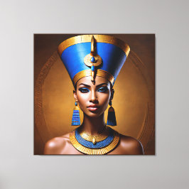 "Queen Nefertiti" Mooie oude Afrikaanse koningin Canvas Afdruk