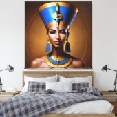 "Queen Nefertiti" Mooie oude Afrikaanse koningin Canvas Afdruk (Insitu (Slaapkamer))