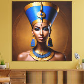 "Queen Nefertiti" Mooie oude Afrikaanse koningin Canvas Afdruk (Insitu (Woonkamer))