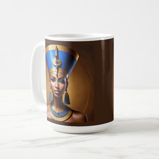 "Queen Nefertiti" Mooie oude Afrikaanse koningin Koffiemok (Voorkant links)