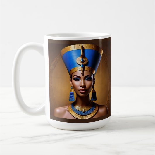 "Queen Nefertiti" Mooie oude Afrikaanse koningin Koffiemok (Links)