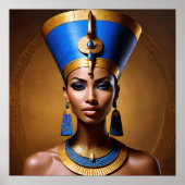 "Queen Nefertiti" Mooie oude Afrikaanse koningin Poster (Voorkant)