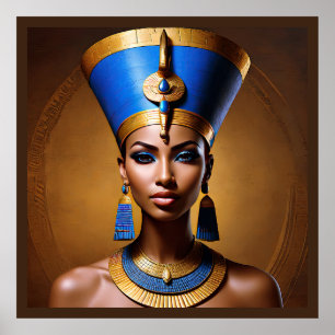 "Queen Nefertiti" Mooie oude Afrikaanse koningin Poster