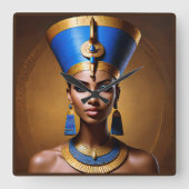 "Queen Nefertiti" Mooie oude Afrikaanse koningin Vierkante Klok (Voorkant)