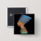 Queen Nefertiti Vierkante Button 5,1 Cm (Voorkant /achterkant)