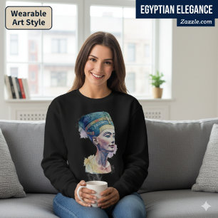 Queen Nefertiti Waterverf - Egyptische kunst Trui