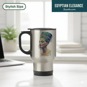 Queen Nefertiti Waterverf Reisbeker