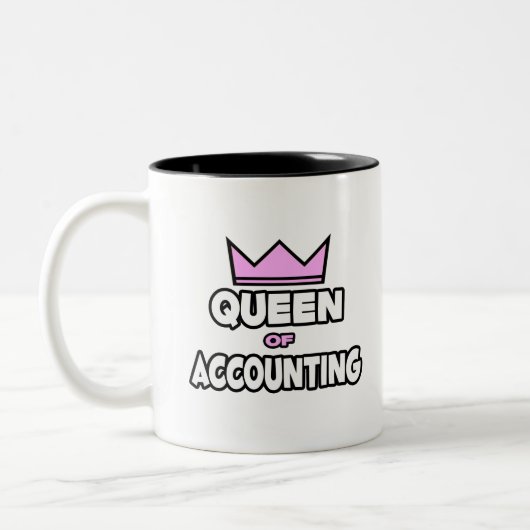 Queen of Accounting Tweekleurige Koffiemok (Links)