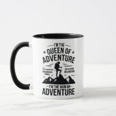 Queen of Adventure Hiking Mum Typography Design Mok (Links)