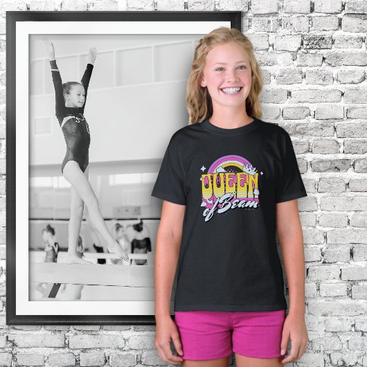 Queen of Beam retro stijl Tshirt voor Gymnast