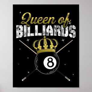 Queen of Billiards Snooker Pool biljartspeler QU Poster