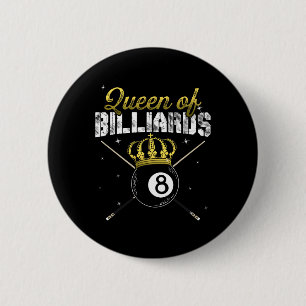 Queen of Billiards Snooker Pool biljartspeler QU Ronde Button 5,7 Cm