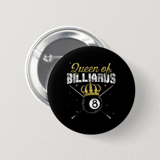 Queen of Billiards Snooker Pool biljartspeler QU Ronde Button 5,7 Cm (Voorkant /achterkant)
