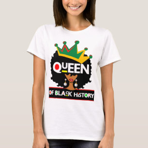 Queen of Black Geschiedenis Maand Melanine Poppin T-shirt