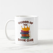 Queen of Book Club Cool Reader Cartoon Koffiemok (Links)