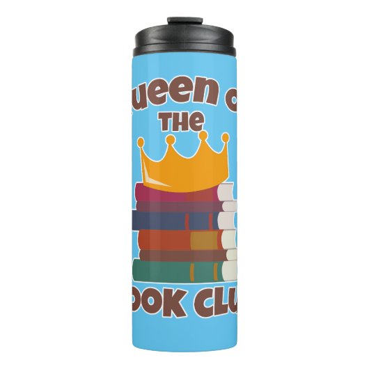 Queen of Book Club Epic Reader Fun Logo Thermosbeker (Voorkant)