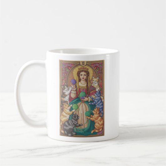 Queen Of Cats Tarot Card Mug Koffiemok (Links)