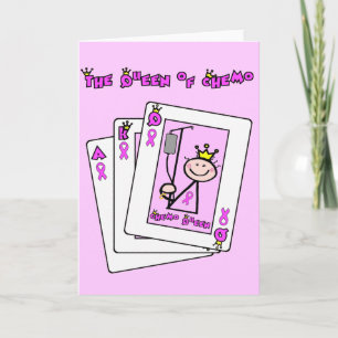 Queen of Chemo - Breast Cancer Pink Ribbon Kaart