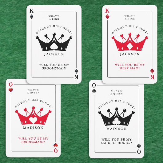 Queen of Clubs Poker Bruidsmeisje Voorstel Kaart