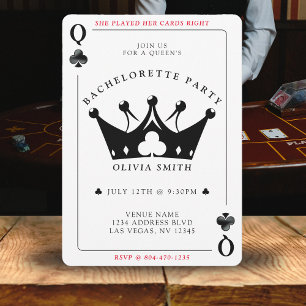Queen of Clubs Poker Kaart vrijgezellenfeest