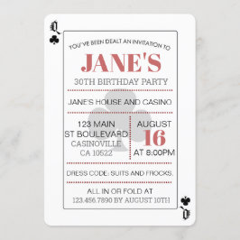 Queen of Clubs Poker Speelkaarten Casino Verjaarda Kaart