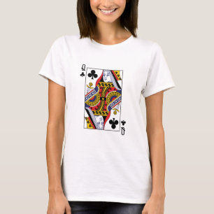 Queen of Clubs Poker Spelen Kaart Casino T-shirt