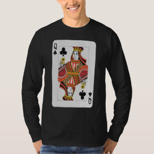 Queen of Clubs Pro Poker Geluk Speler Winnaar Cost T-shirt