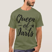 Queen of Darts Grappig Dart Toernooi League Gift T-shirt (Voorkant)