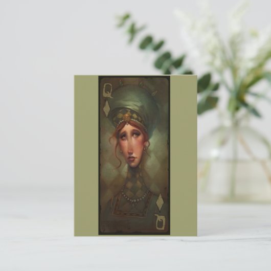 Queen of Diamonds Briefkaart (Staand voorkant)