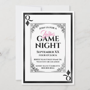 Queen of Diamonds Dames Game Night Kaart