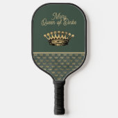 Queen of Dinks Groene Kroon Monogram Pickleball Paddle (Voorkant)