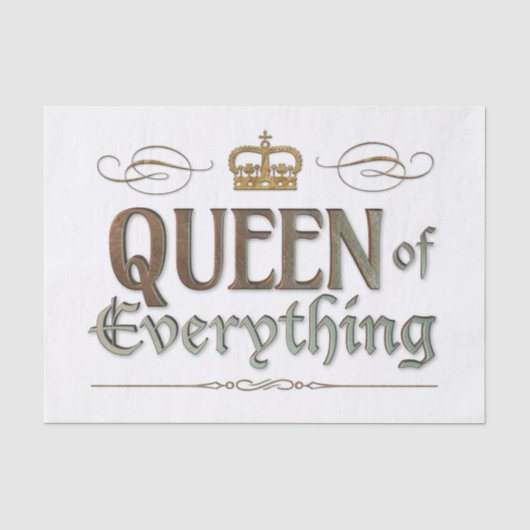 QUEEN OF EVERYTHING Elegant Rich Royal Crown groot Tissuepapier (Voorkant)
