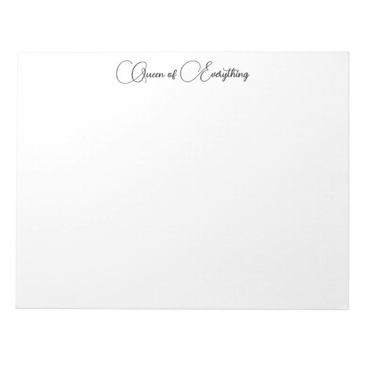 Queen of Everything Notitieblok (11x8.5) (Voorkant)
