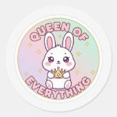 Queen of Everything  Ronde Sticker (Voorkant)