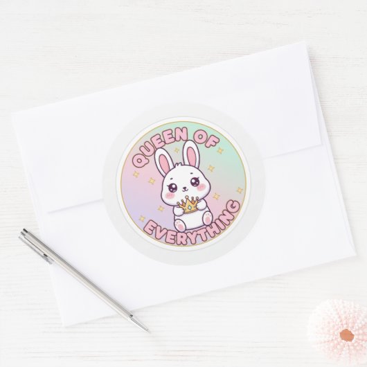 Queen of Everything  Ronde Sticker (Envelop)